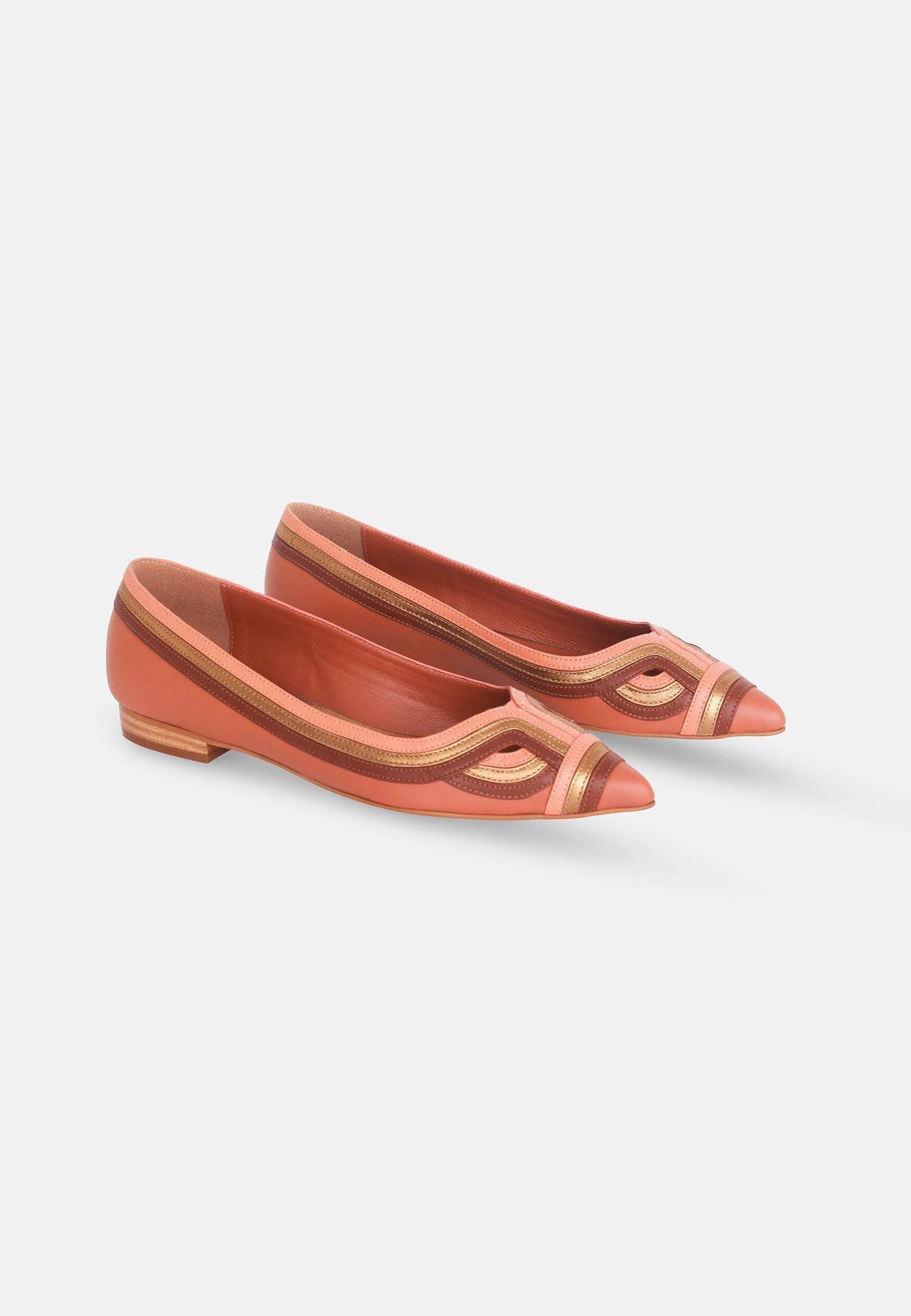 Begonia Leather Ballerinas – Women’s Flats with Layered Detail