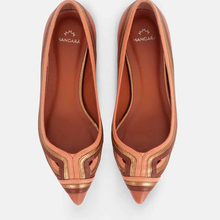 Begonia Leather Ballerinas – Women’s Flats with Layered Detail