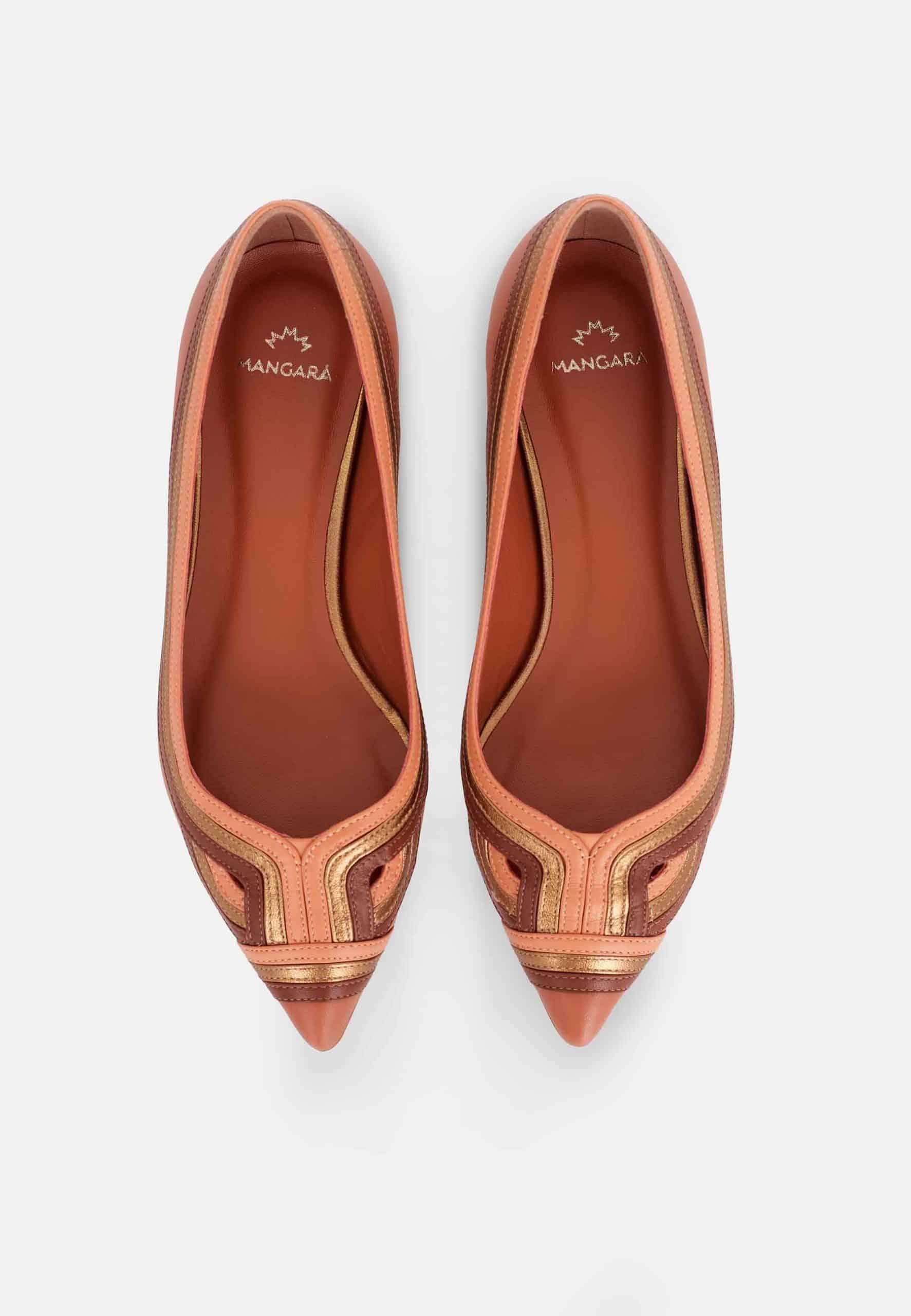 Begonia Leather Ballerinas – Women’s Flats with Layered Detail