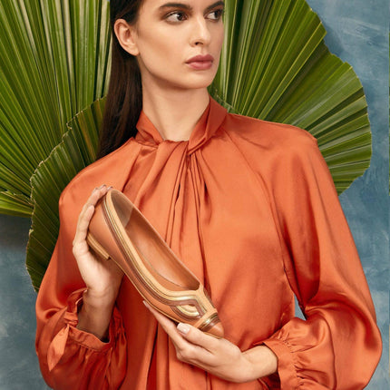 Begonia Leather Ballerinas – Women’s Flats with Layered Detail