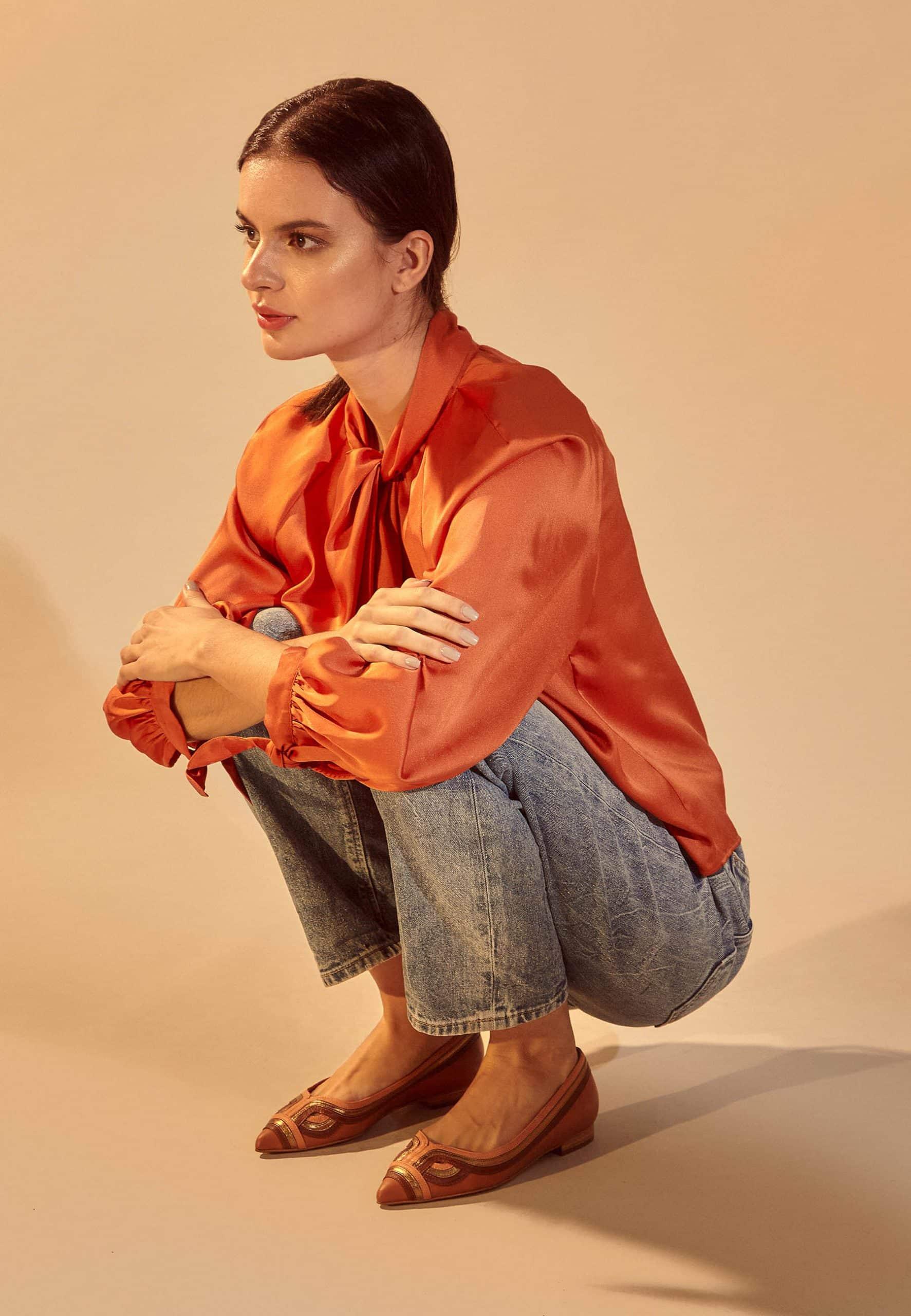 Begonia Leather Ballerinas – Women’s Flats with Layered Detail