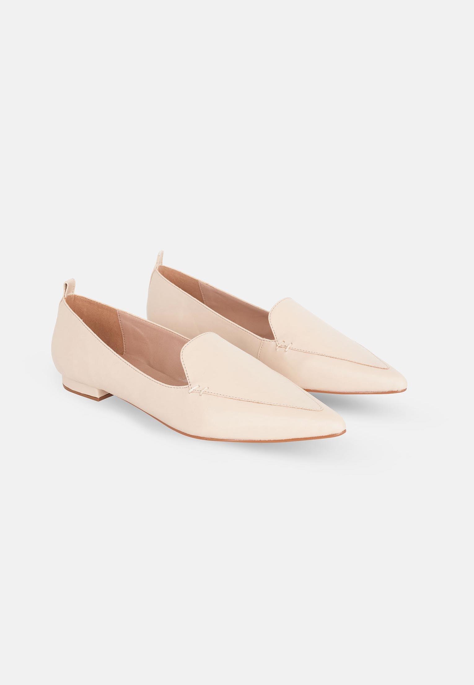 Black Leather Ballerinas Butia – Women’s Pointed-Toe Flat Shoes-4