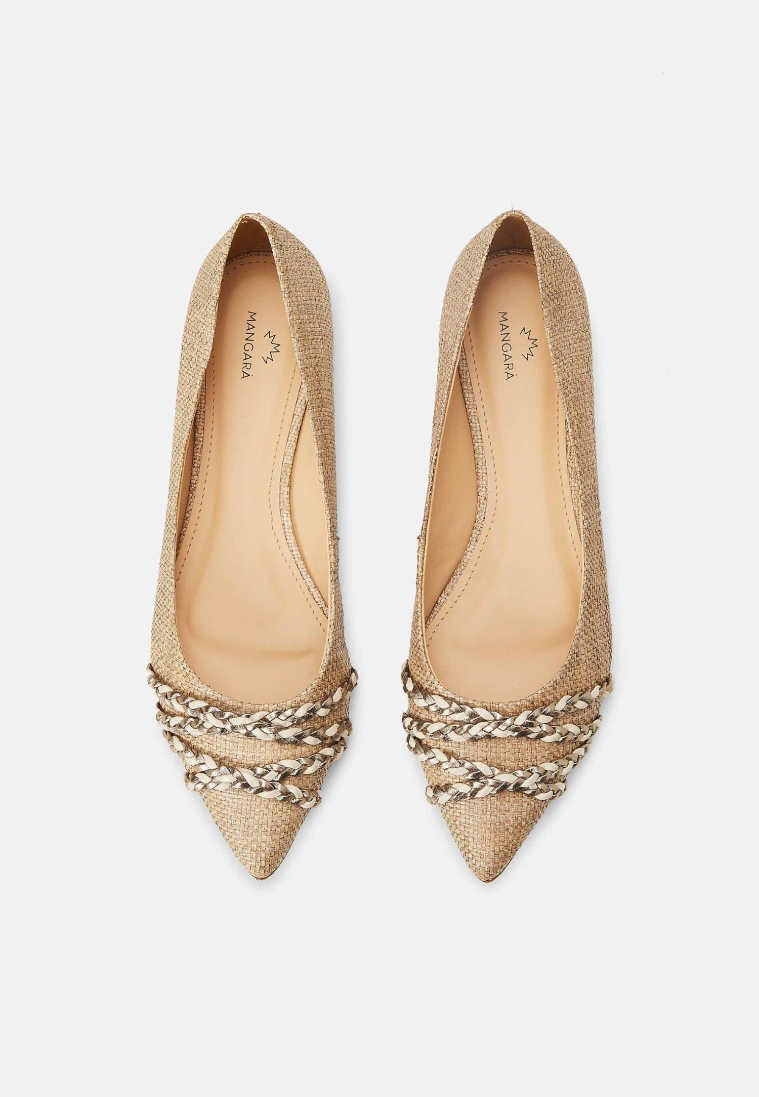 Beige Natural Raffia Ballerinas – Women’s Flats-1