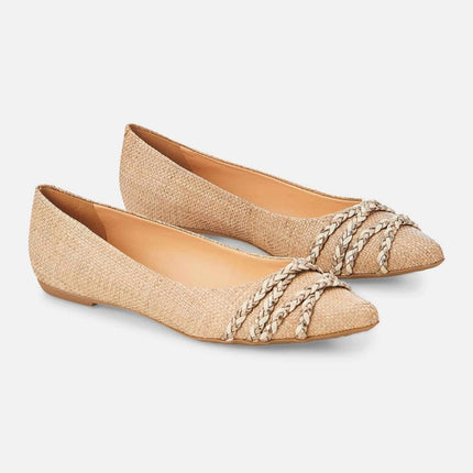 Beige Natural Raffia Ballerinas – Women’s Flats-2