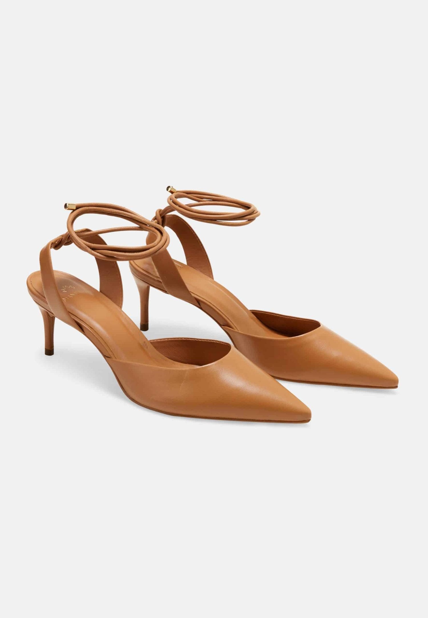 Brown Goat Leather Pointed Toe Heels – Elegant Women’s Pumps-2