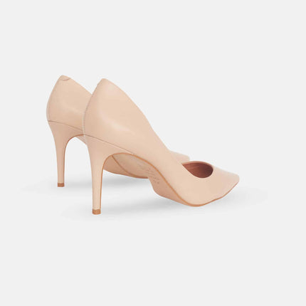 Classic Beige Leather Stiletto Pumps Tenate – 8.7cm Heel-1