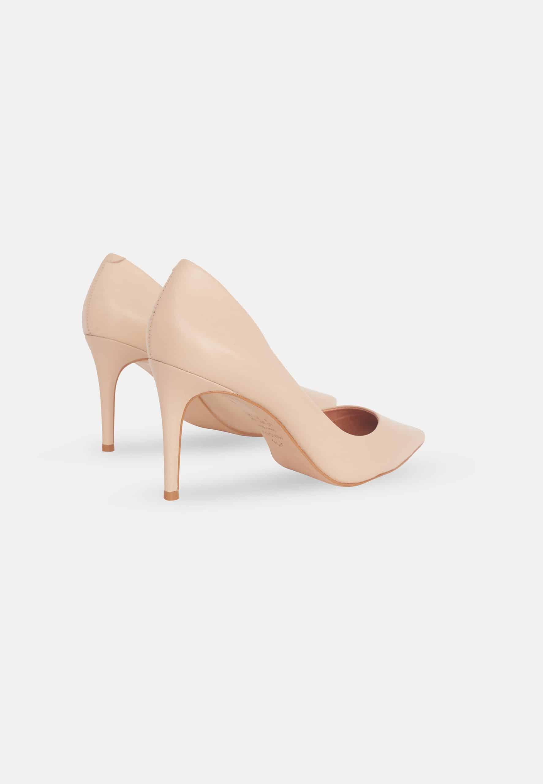 Classic Beige Leather Stiletto Pumps Tenate – 8.7cm Heel-1