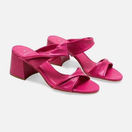 Pink Goat Leather Mules Xaxim – Women’s 6.5 cm Block Heel Sandals-1