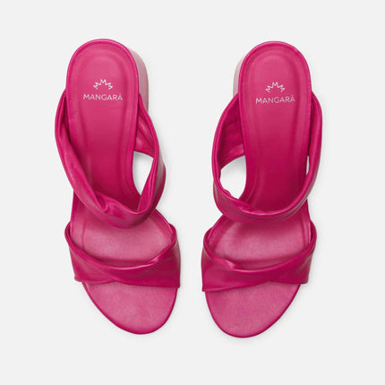 Pink Goat Leather Mules Xaxim – Women’s 6.5 cm Block Heel Sandals-2