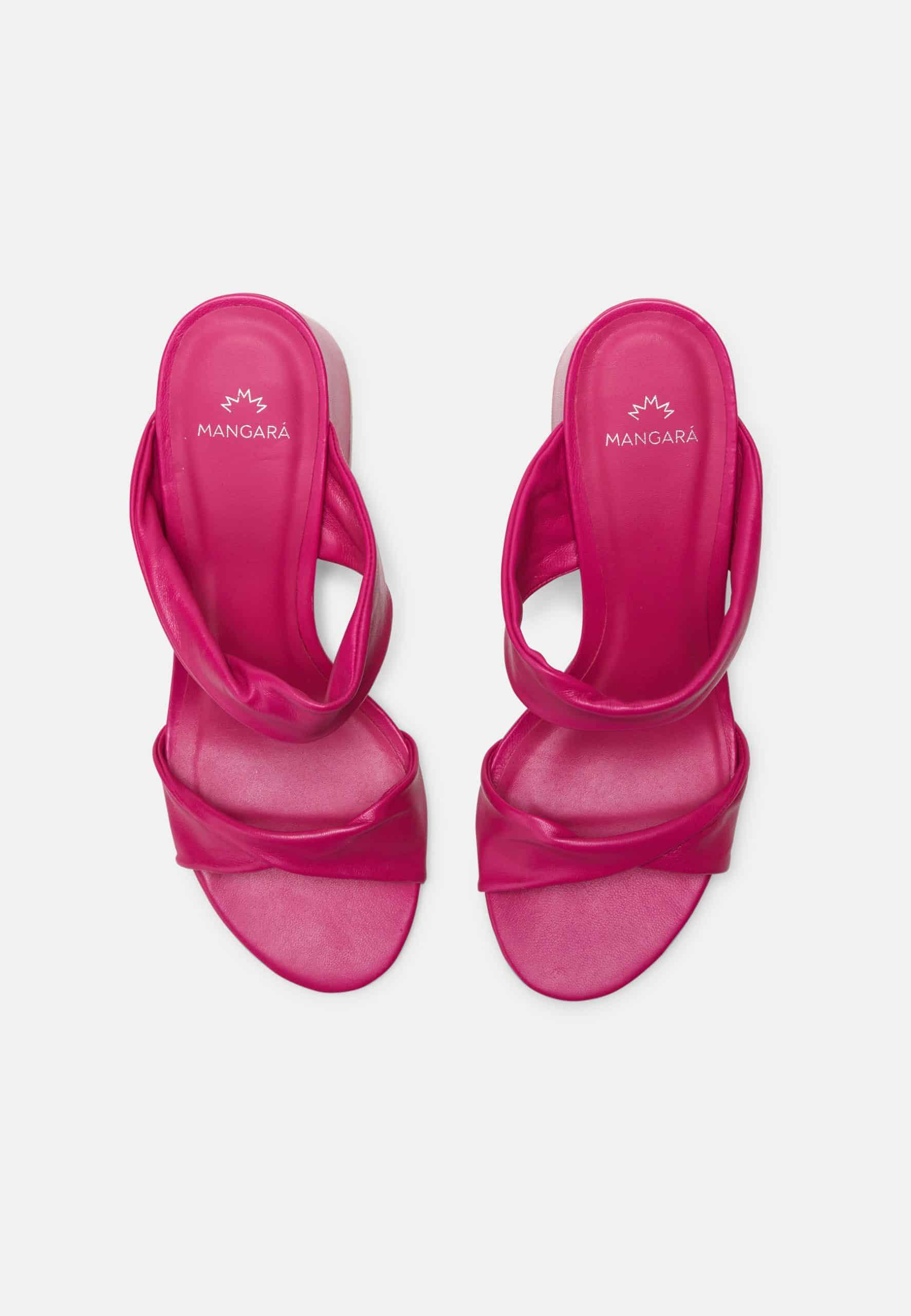 Pink Goat Leather Mules Xaxim – Women’s 6.5 cm Block Heel Sandals-2