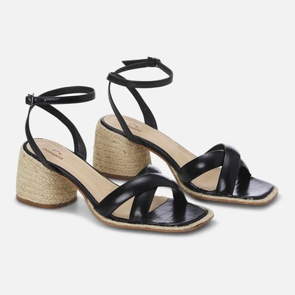 Marica Block Heels Black Sandals - Elegant & Comfortable-2