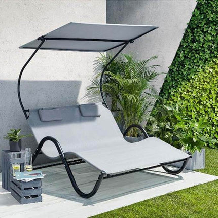 2 személyes DELUX napozóágy 3 színben-szürke-2