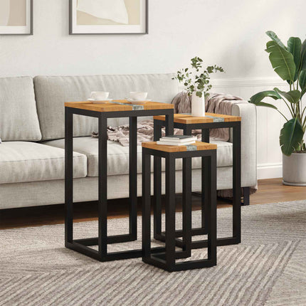 Nesttafel 3 St Bruin Massief Teakhout - XdropX