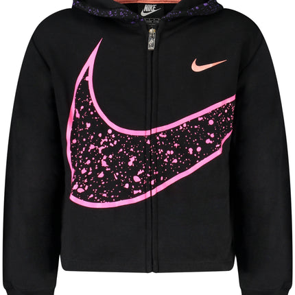 NIKE GIRLS' BLACK ZIP-UP SWEATSHIRT-0