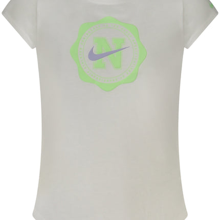 NIKE SHORT-SLEEVED T-SHIRT FOR GIRLS, WHITE-0