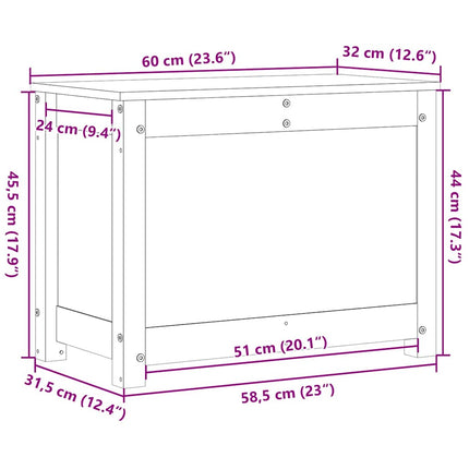 Opbergbox 60X32X45,5 Cm Massief Grenenhout - XdropX