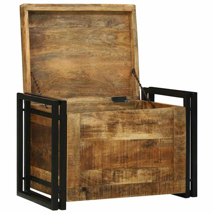 Opbergbox Bruin En Zwart Massief Mango Hout - XdropX