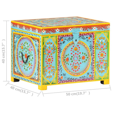 Opbergbox Handgeschilderd 50X40X40 Cm Massief Mangohout - XdropX