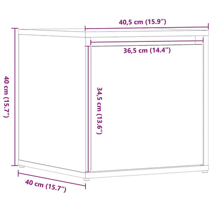 Opbergbox Met Lade 40,5X40X40 Cm Bewerkt Hout Artisanaal Eiken - XdropX