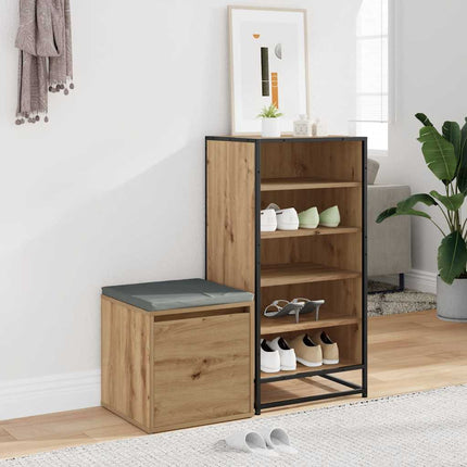 Opbergbox Met Lade 40,5X40X40 Cm Bewerkt Hout Artisanaal Eiken - XdropX