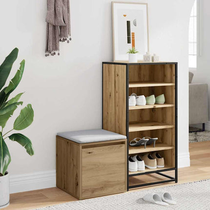 Opbergbox Met Lade 40,5X40X40 Cm Bewerkt Hout Artisanaal Eiken - XdropX