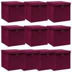 10 / Donkerrood met deksels