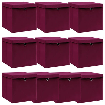 Opbergboxen Met Deksel 32X32X32 Cm Stof Paars - XdropX