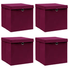 4 / Donkerrood met deksels