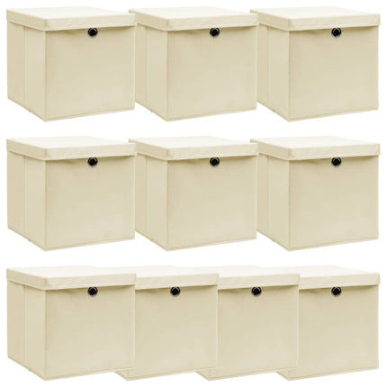Opbergboxen Met Deksel 32X32X32 Cm Stof Paars - XdropX