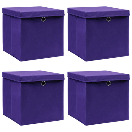 Opbergboxen Met Deksel 32X32X32 Cm Stof Paars - XdropX