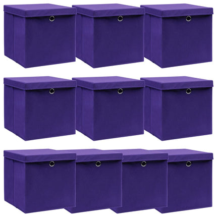 Opbergboxen Met Deksel 32X32X32 Cm Stof Paars - XdropX