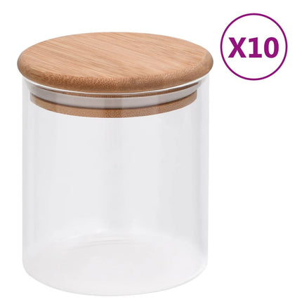 Opbergpotten Met Bamboe Deksel 6 St Glas - XdropX