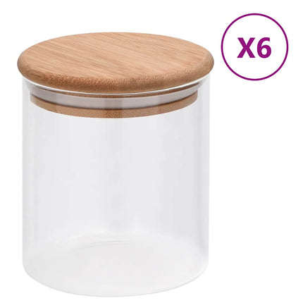 Opbergpotten Met Bamboe Deksel 6 St Glas - XdropX