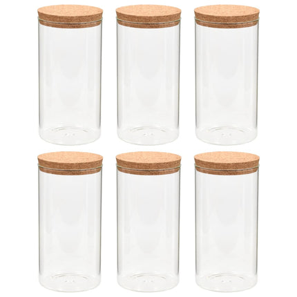 Opbergpotten Met Kurken Deksel 6 St 1400 Ml Glas - XdropX