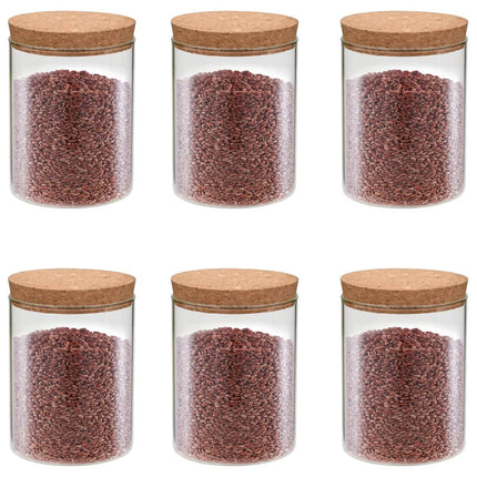 Opbergpotten Met Kurken Deksel 6 St 1400 Ml Glas - XdropX