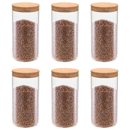 Opbergpotten Met Kurken Deksel 6 St 1400 Ml Glas - XdropX