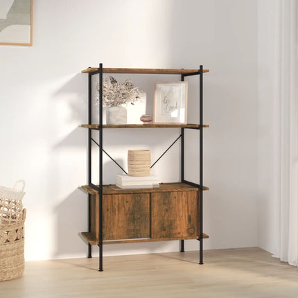 Opbergrek 5-Laags Met Kast 80X40X Staal En Bewerkt Hout - XdropX