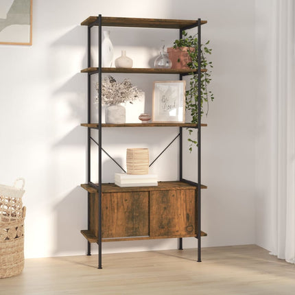 Opbergrek 5-Laags Met Kast 80X40X Staal En Bewerkt Hout - XdropX