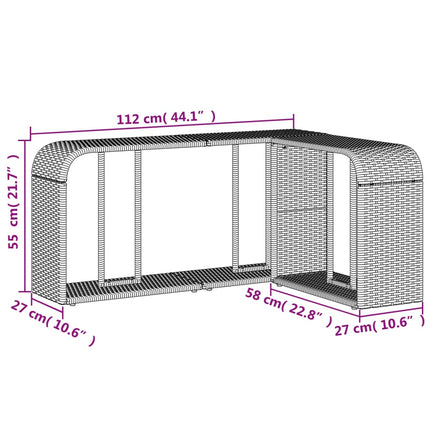 Opbergschappen 2 St Poly Rattan - XdropX