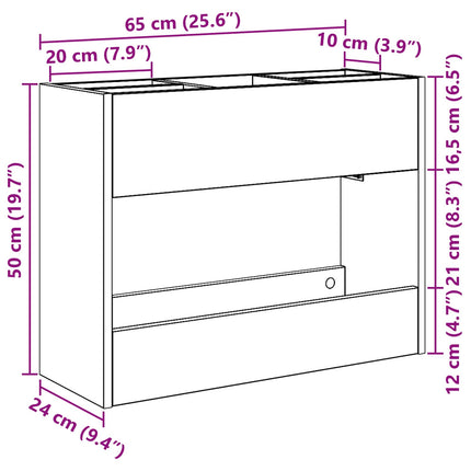 Opslaghaak & Rek Artisan Eiken 65 X 24 X 50 Cm Bewerkt Hout - XdropX