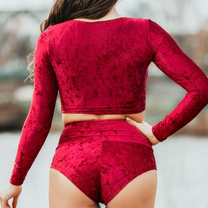Velvet Sport Crop Top – Pavi-3