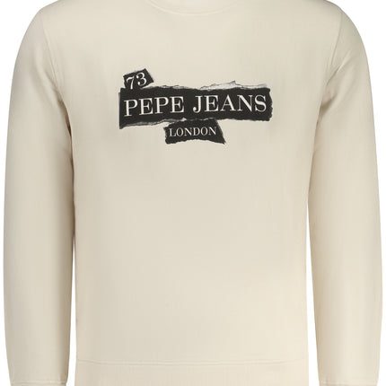 PEPE JEANS MEN'S BEIGE ZIP-UP SWEATSHIRT-0