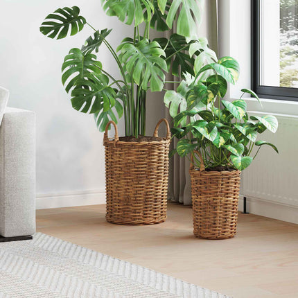 Planter Mand Met Opslag Gendt 2 St Natuurlijk Kubu Rattan - XdropX