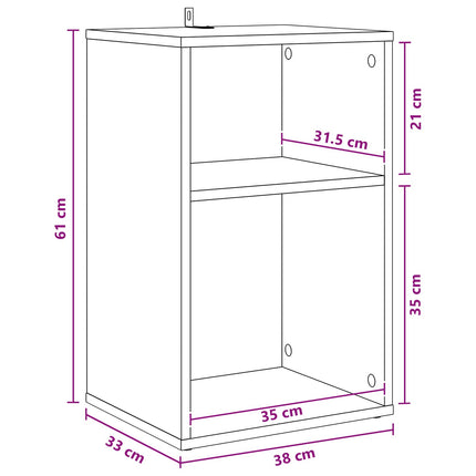 Platenkast 38 X 33 X 61 Cm Bewerkt Hout - XdropX