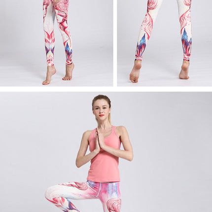 Women Fitness Yoga Pants The Zodiac Print Sport Tights Slim High waist-3