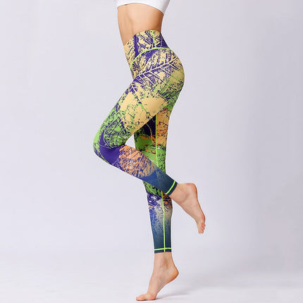 Women Yoga Pants Workout Leggings Fitness Sport Print Athletic Pants-2