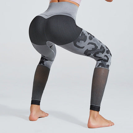 Stretchy Camo Sport Fitness Leggings Women High Waist Seamless Yoga Pants-2