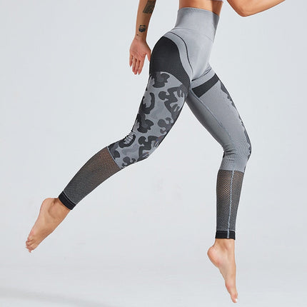 Stretchy Camo Sport Fitness Leggings Women High Waist Seamless Yoga Pants-3