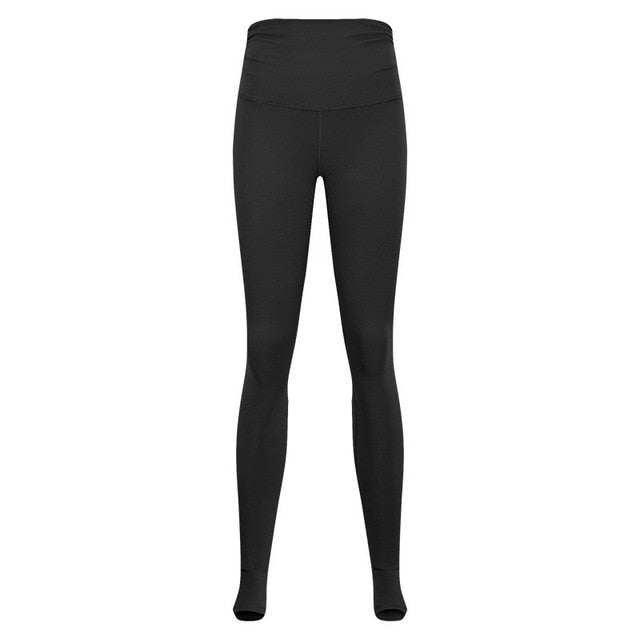 Elasticity Waist Drape Dance Sport Foot Pants Women High Waist-1