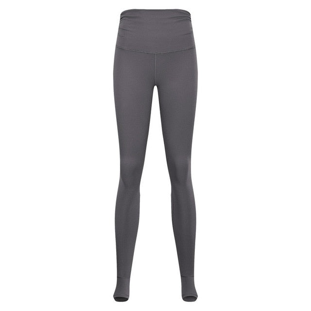 Elasticity Waist Drape Dance Sport Foot Pants Women High Waist-4